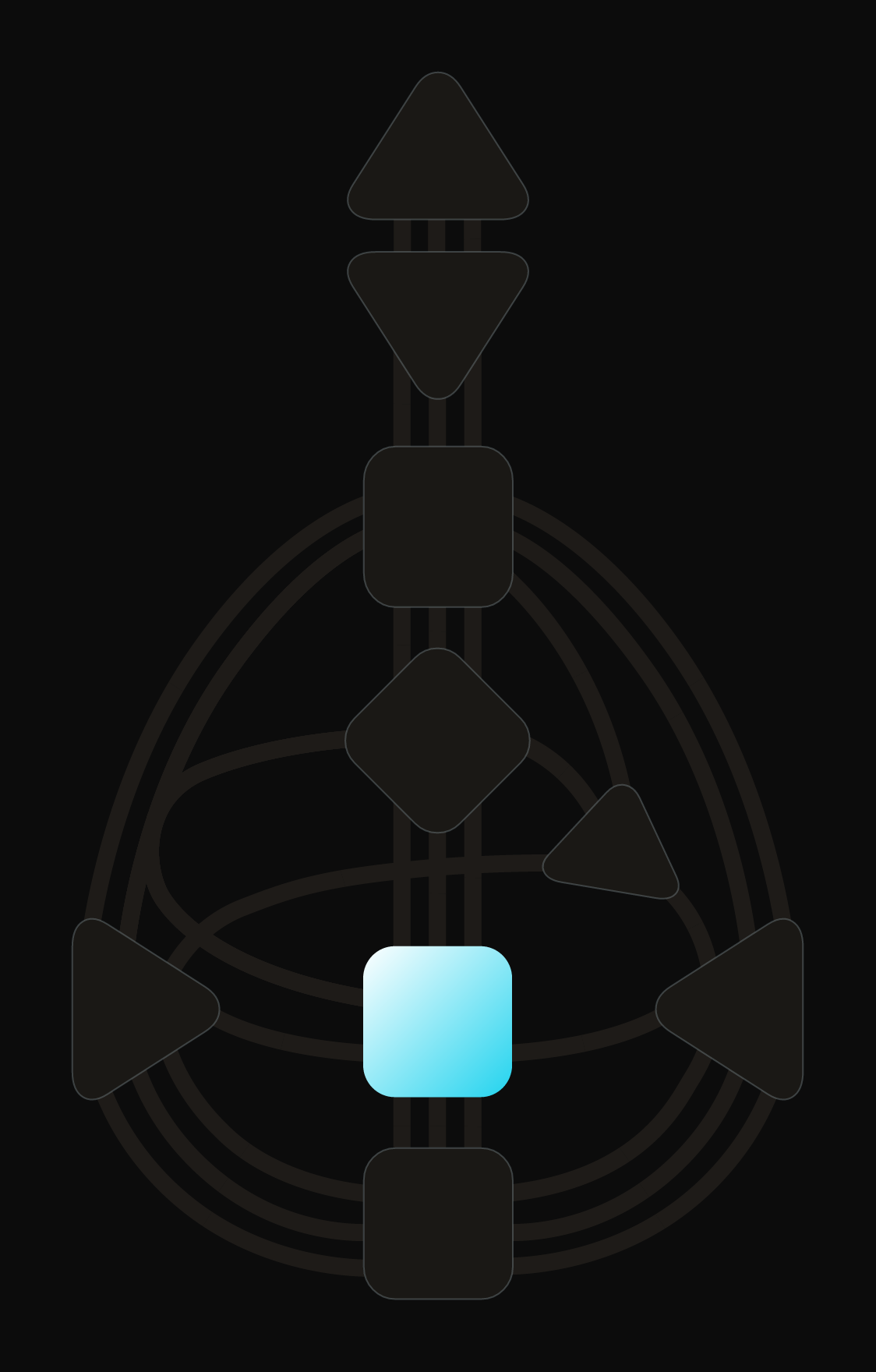 Human Design bodygraph with the Sacral center defined, the central motor of the chart colored in