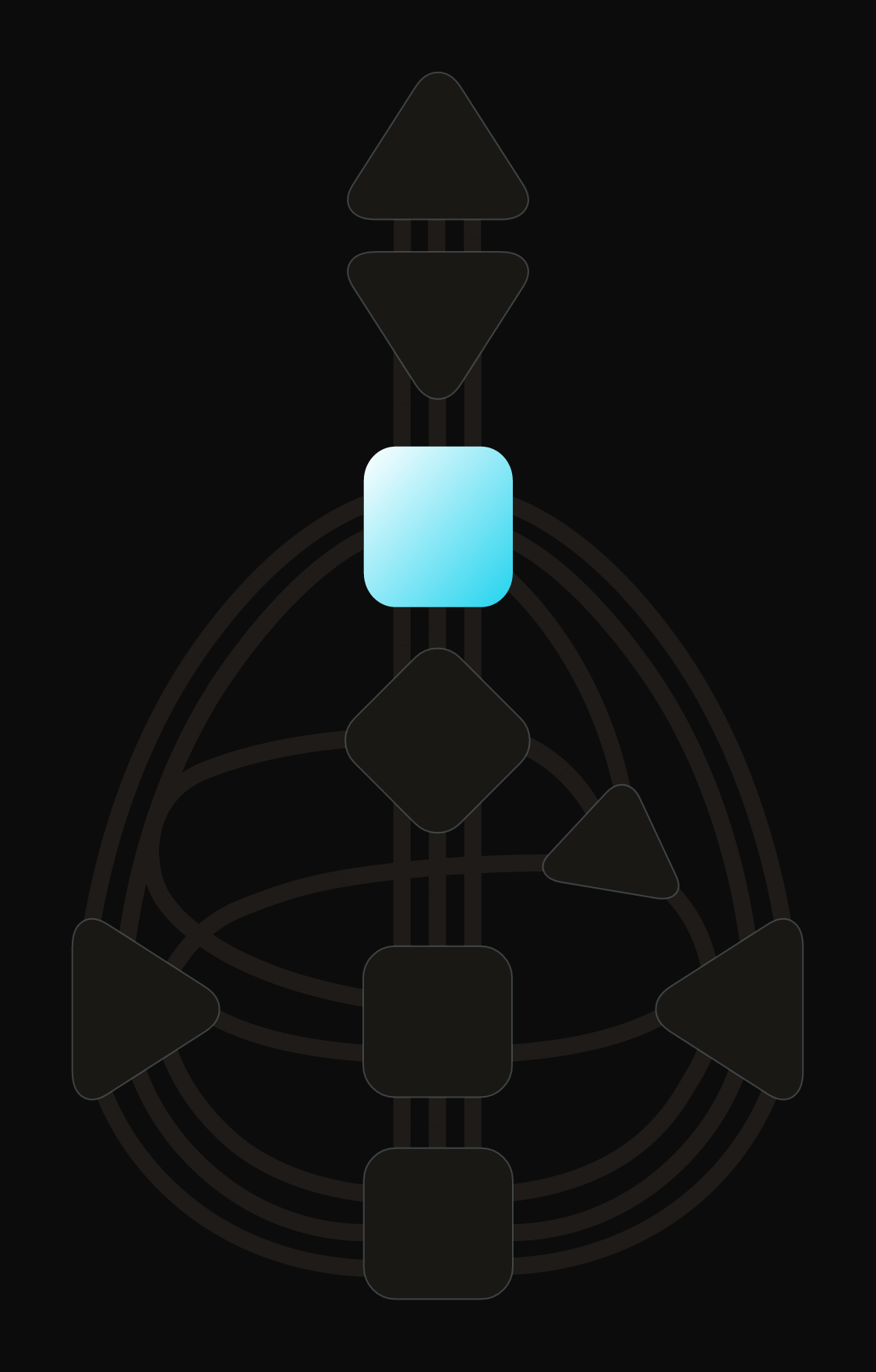 Human Design bodygraph with the Throat center defined, the square center of communication colored in